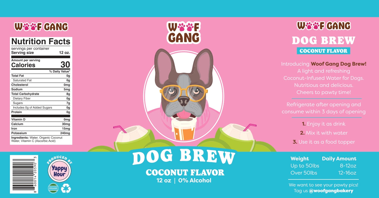 Woof Gang Dog Brew | Watermelon & Coconut, 24ct
