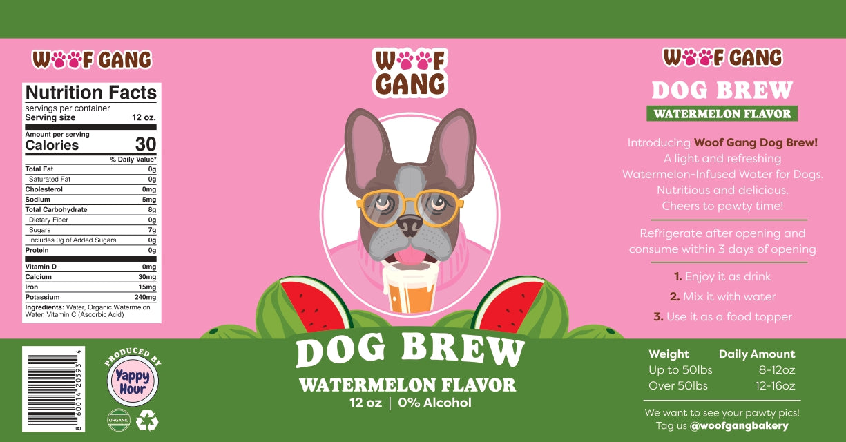 Woof Gang Dog Brew | Watermelon & Coconut, 24ct